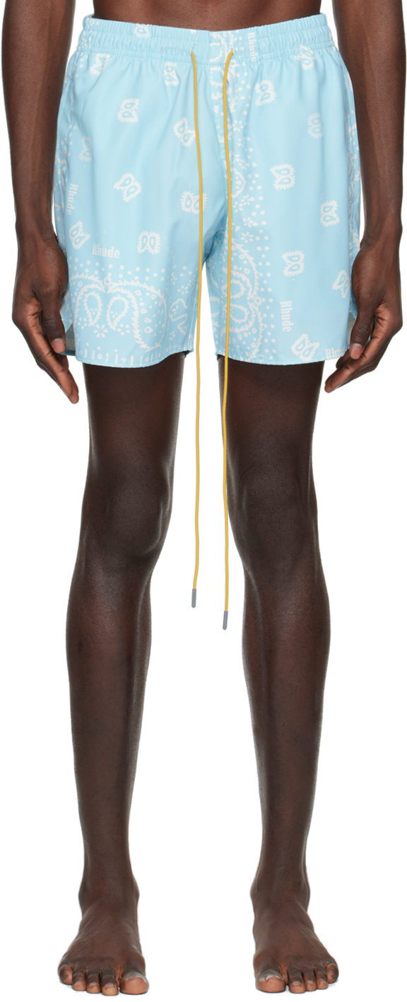 Rhude Blue Bandana Swim Shorts Rhude