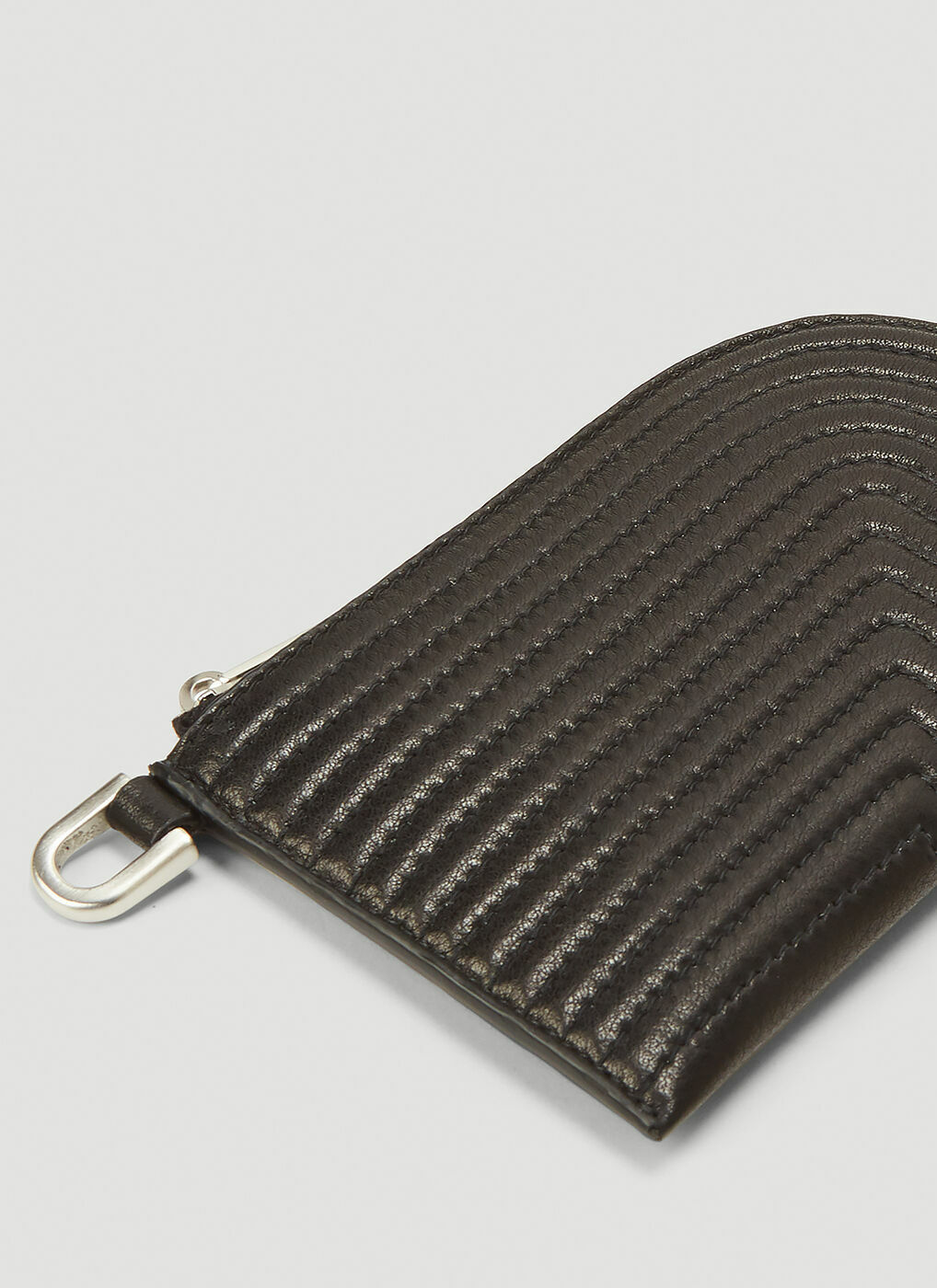 Quilted Zip Wallet in Black