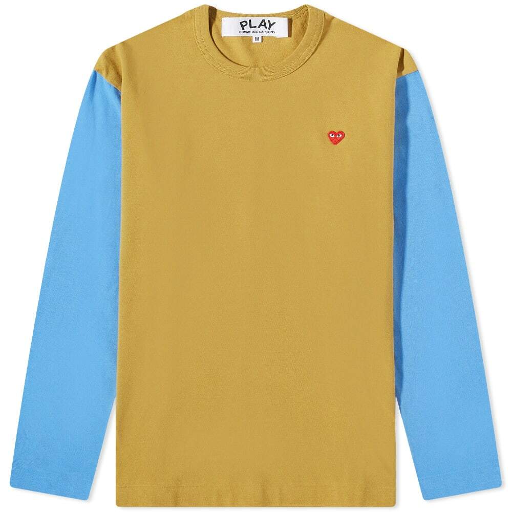 Comme des Garçons Play Men's Long Sleeve Small Red Heart Bi-Colour in ...