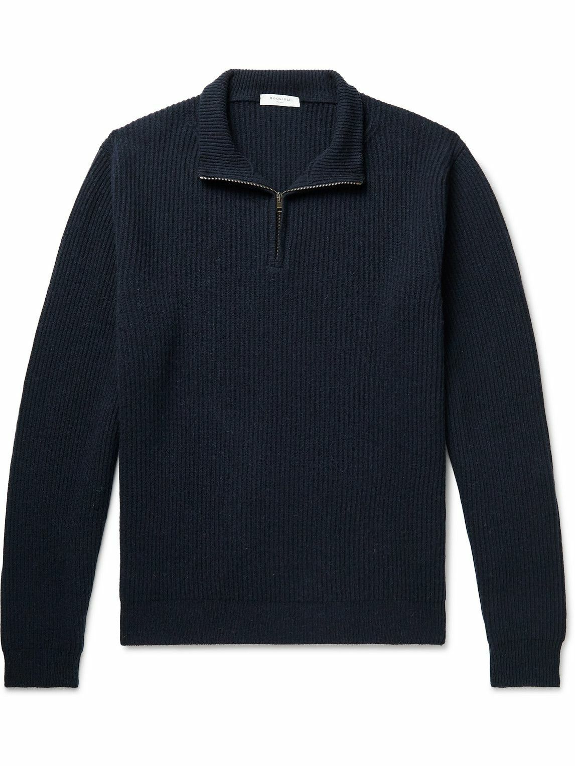 Boglioli - Ribbed Wool and Cashmere-Blend Sweater - Blue Boglioli