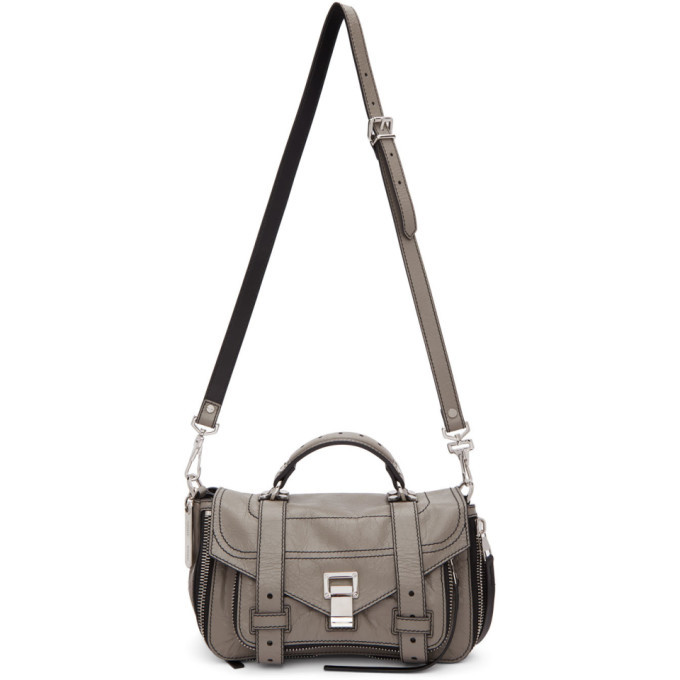 Proenza Schouler Grey PS1and Tiny Zip Messenger Bag Proenza Schouler