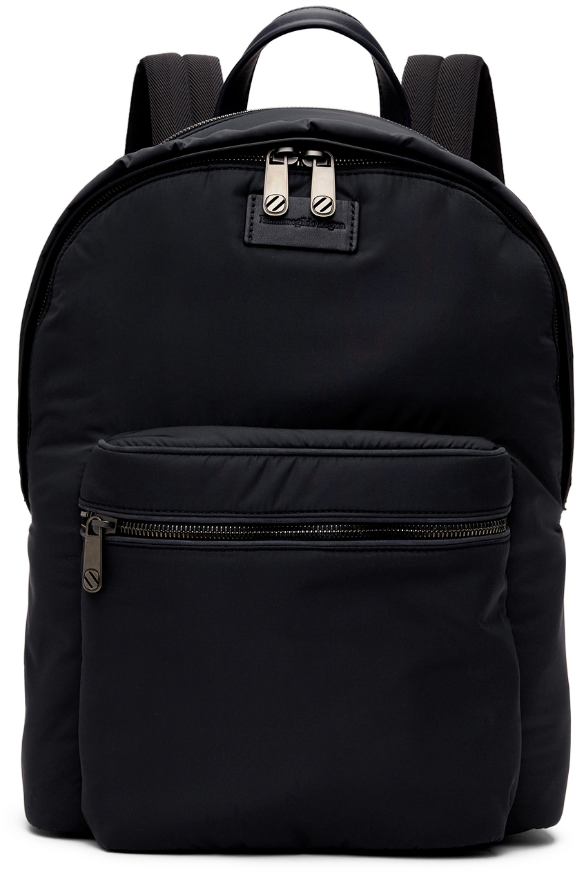 Ermenegildo Zegna Navy Technical Nylon Backpack Ermenegildo Zegna