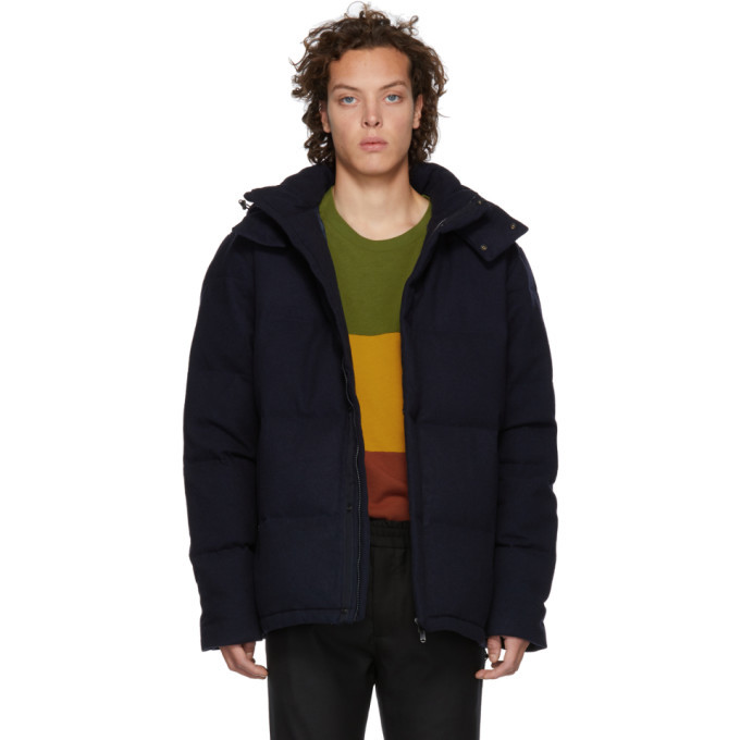 Norse Projects Navy Waterproof Wool Asger Down Jacket Norse Projects
