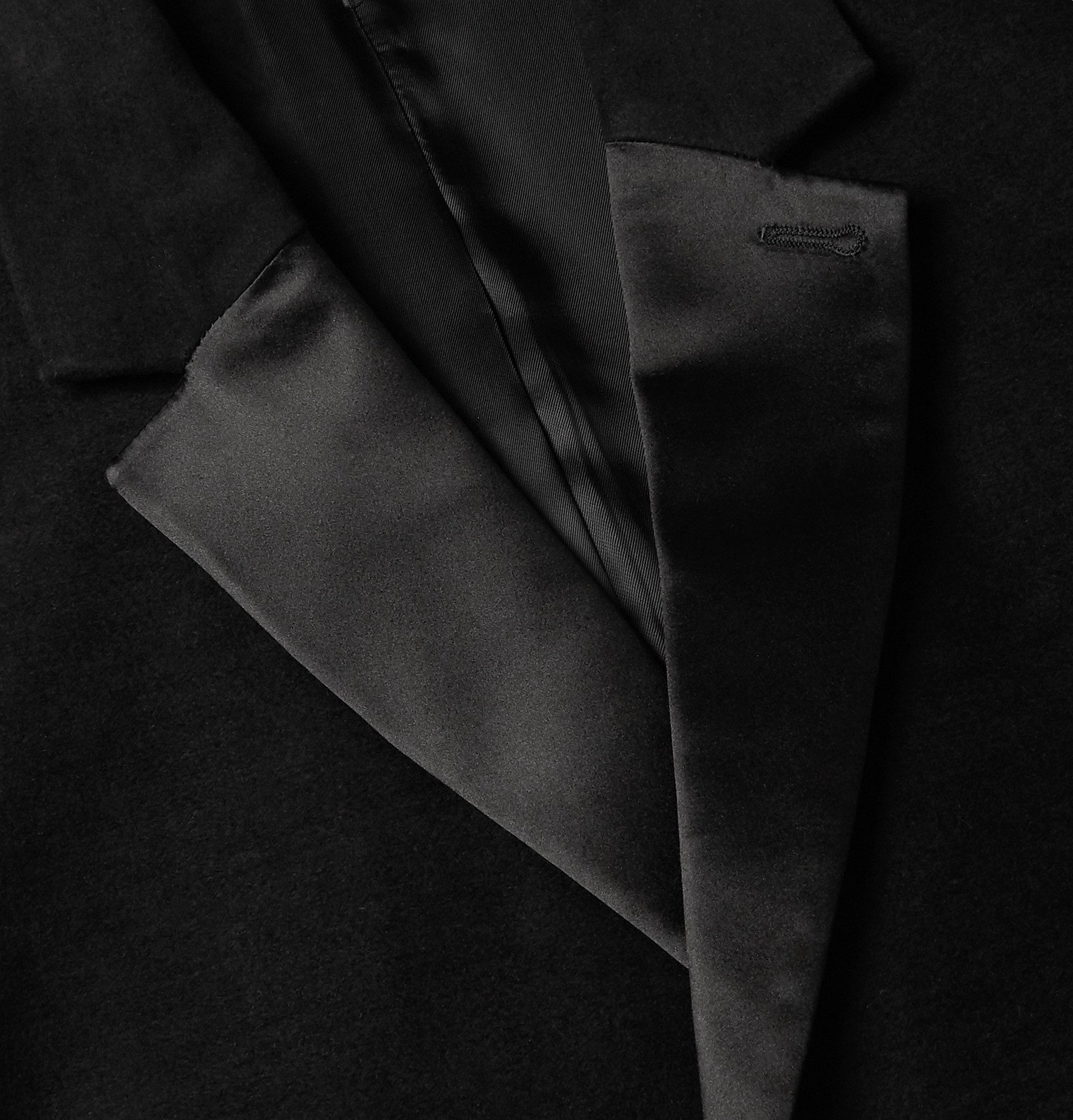 Helmut Lang - Silk-Trimmed Cotton-Moleskin Overcoat - Black Helmut Lang