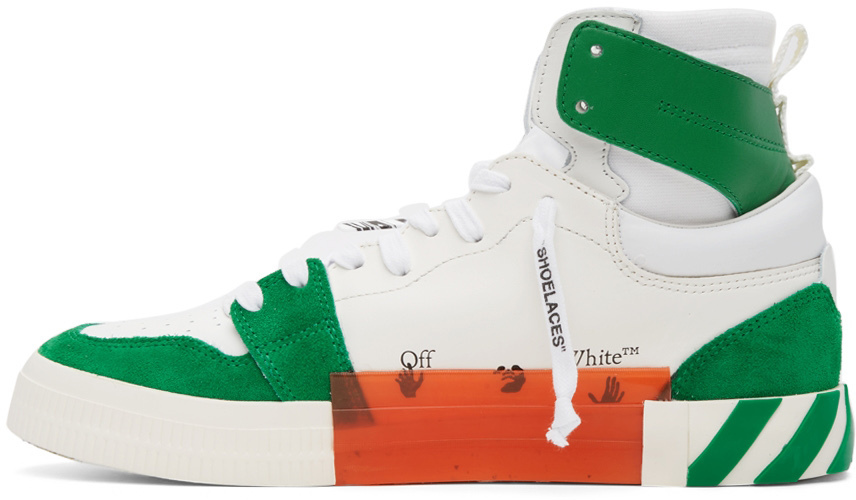 Off-White White & Green Vulcanized High Sneakers Off-White