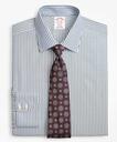 Brooks Brothers Men's Madison Relaxed-Fit Dress Shirt, Non-Iron Alternating Twin Stripe | Blue
