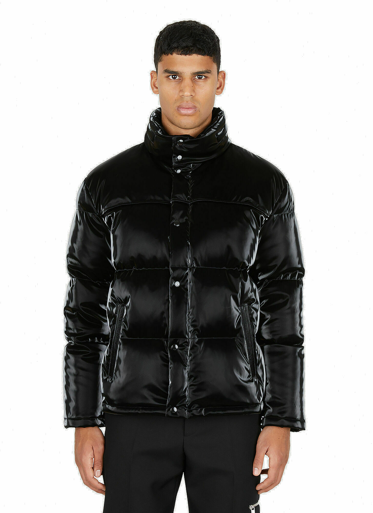 Photo: Glossed Padded Jacket in Black