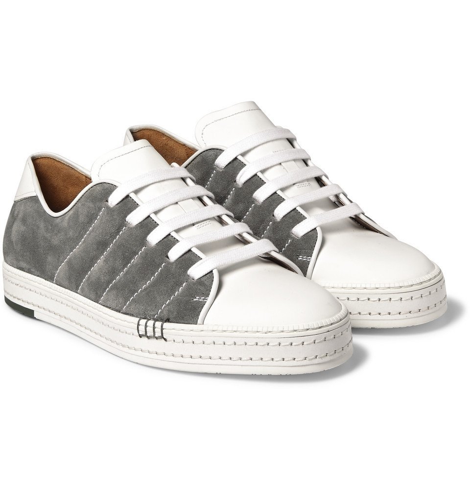 Berluti - Playfield Suede and Leather Sneakers - Men - Gray Berluti