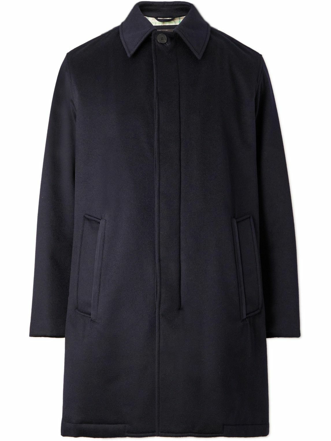 Loro Piana Murray Storm System Cashmere Felt Coat Blue Loro Piana