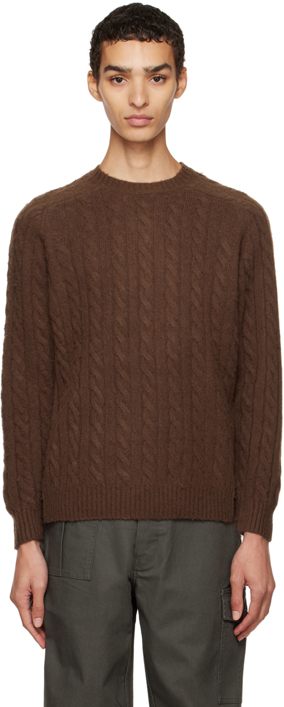 BEAMS PLUS Brown Cable Sweater Beams Plus