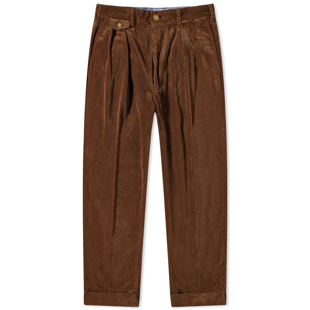 Beams Plus Men's Beams 2 Pleat Corduroy Pant in Golden Brown Beams Plus