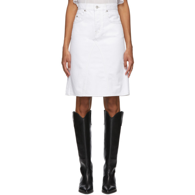 Isabel Marant Etoile White Fiali Denim Skirt