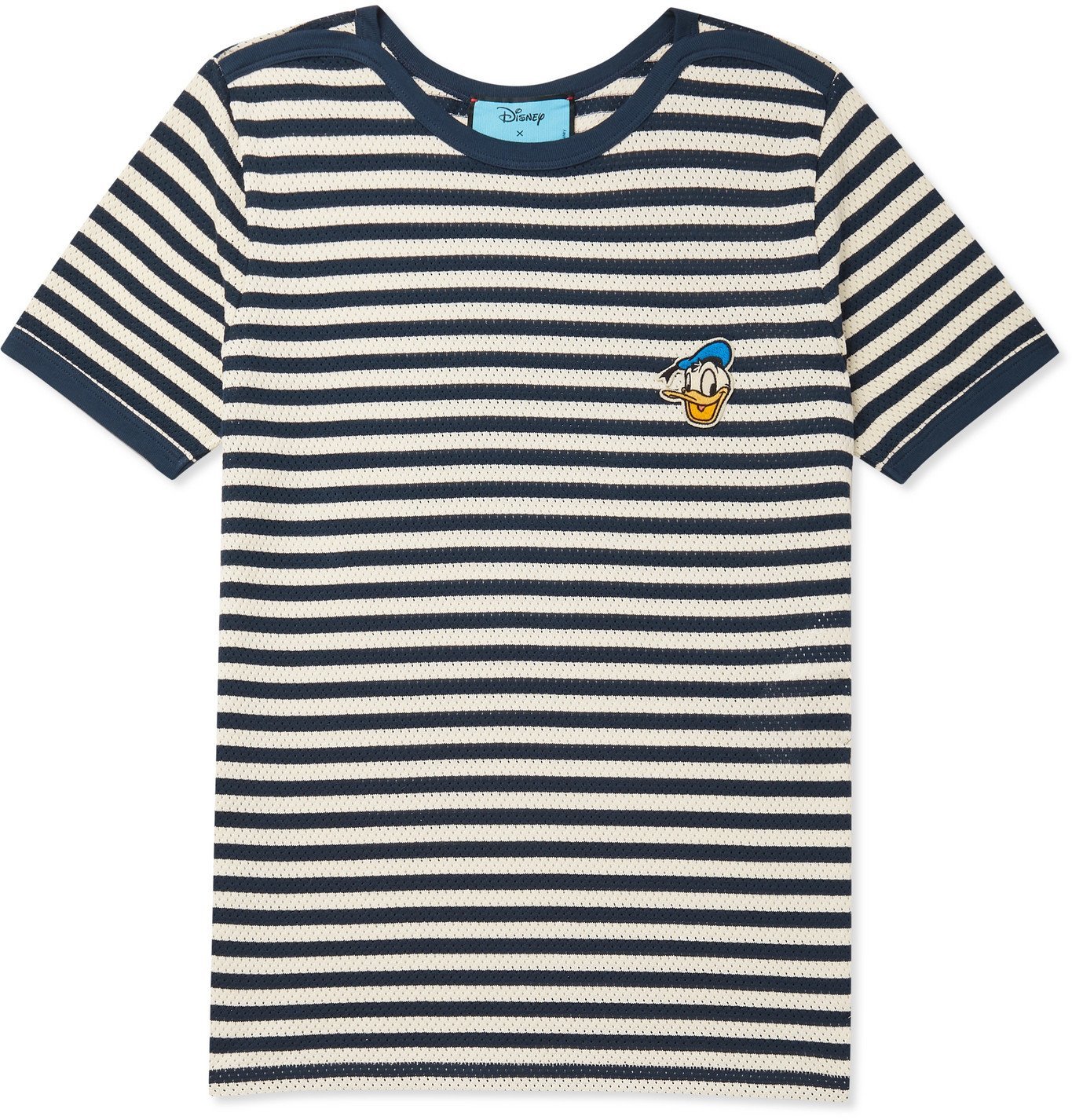 GUCCI - Disney Appliquéd Striped Perforated Cotton T-Shirt - Multi Gucci