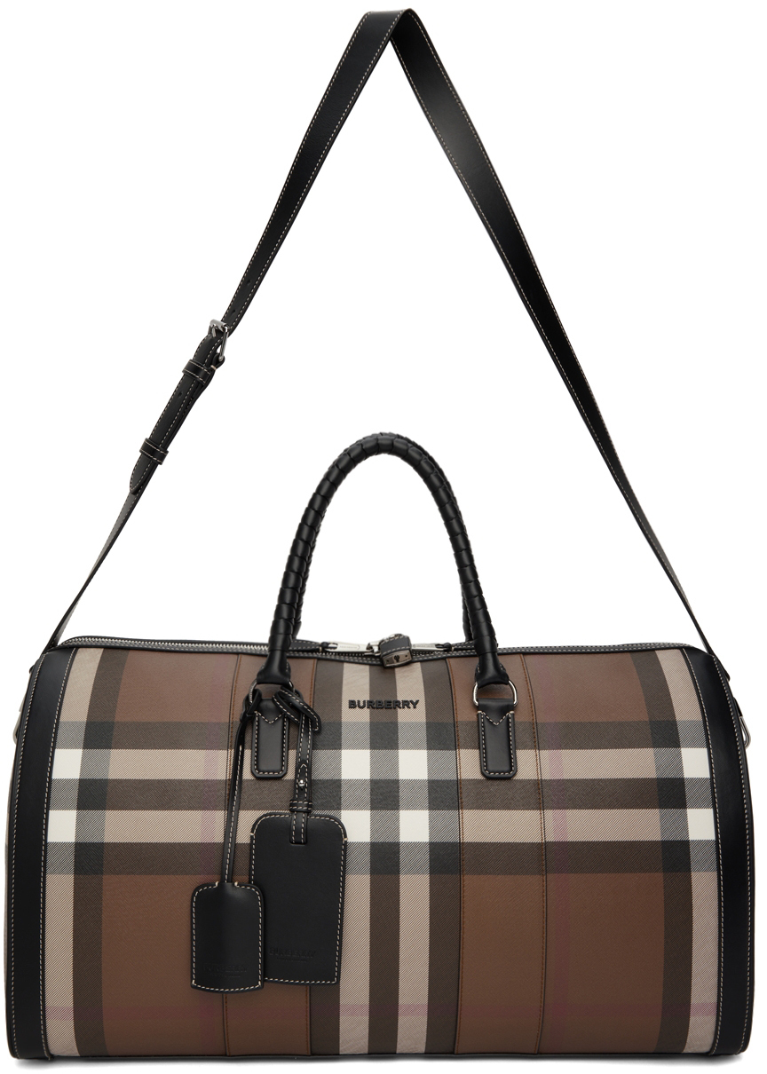 Burberry Brown Check Holdall Duffle Bag Burberry