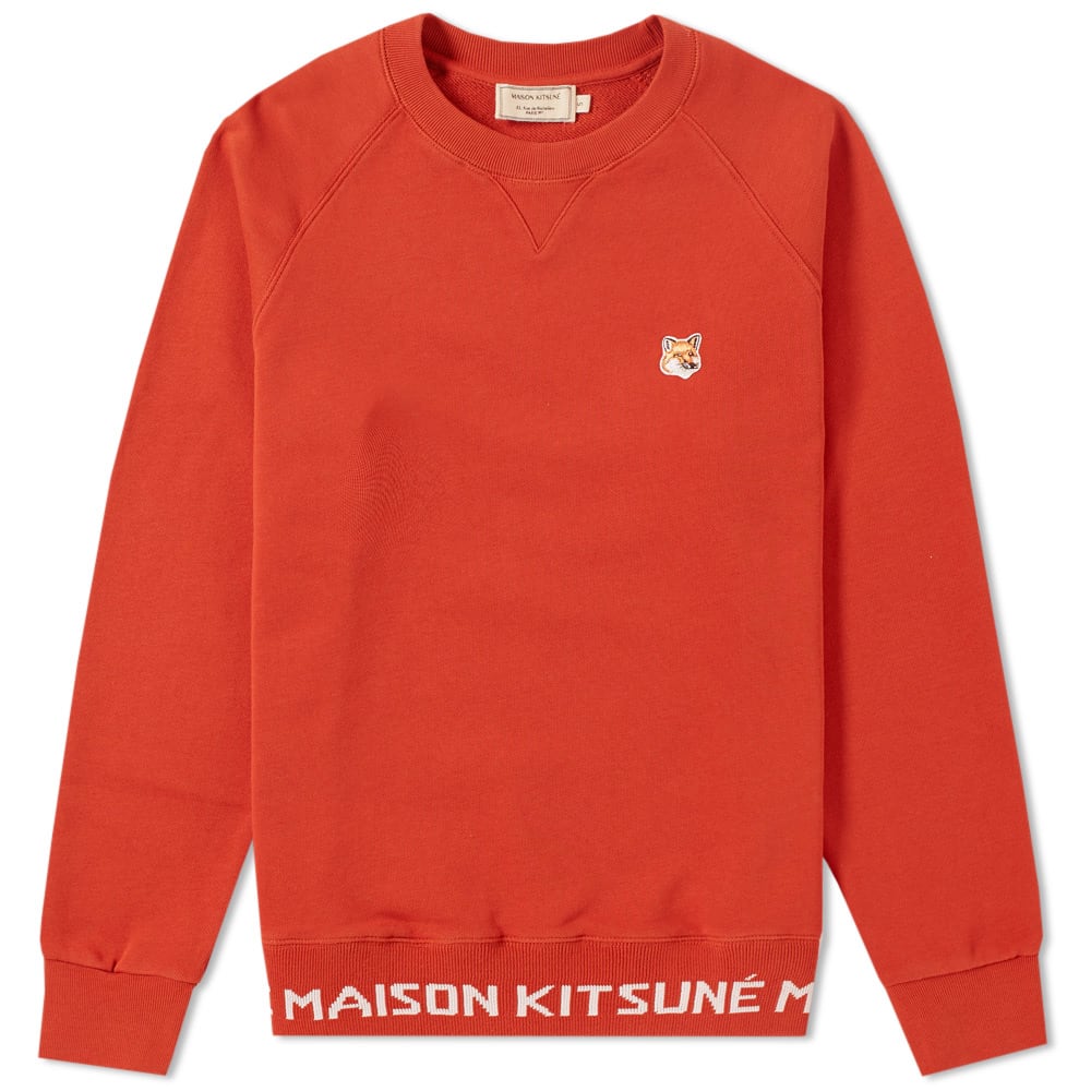 maison kitsuné fox head patch crew sweat