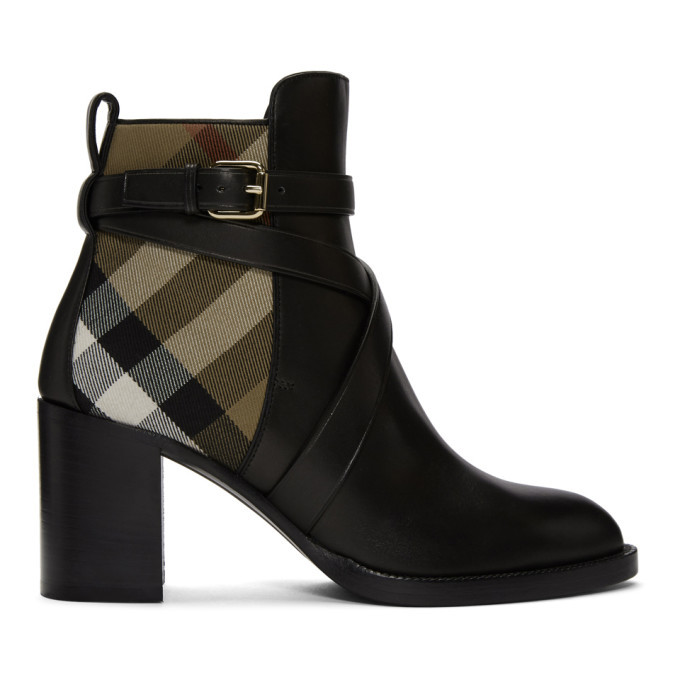 Beige Check Vaughan 70 Ankle Boots Burberry