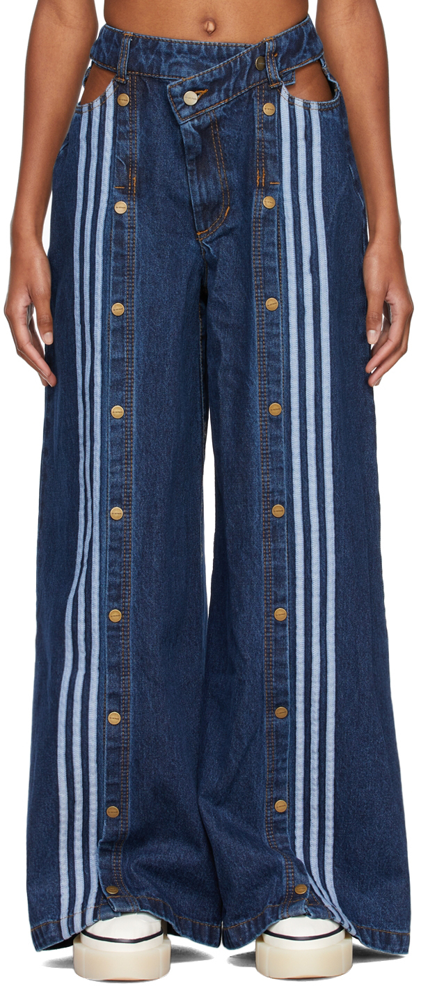 x IVY PARK Indigo Wide-Leg Snap Jeans adidas PARK