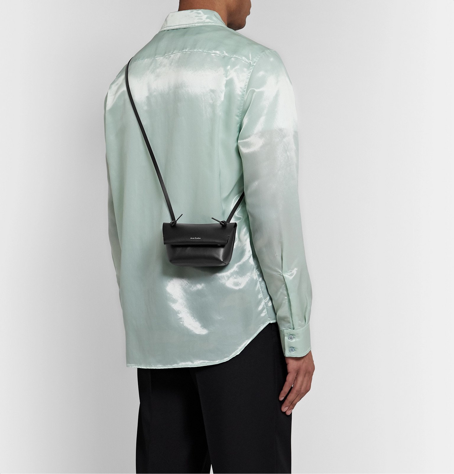Acne Studios - Mini Logo-Print Leather Messenger Bag - Black Acne Studios