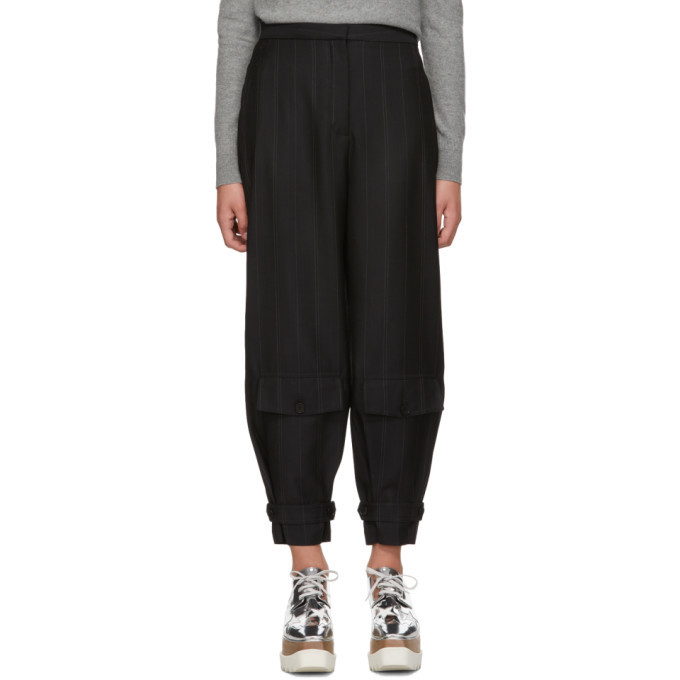 Stella McCartney Black Herringbone Pinstripe Trousers Stella McCartney