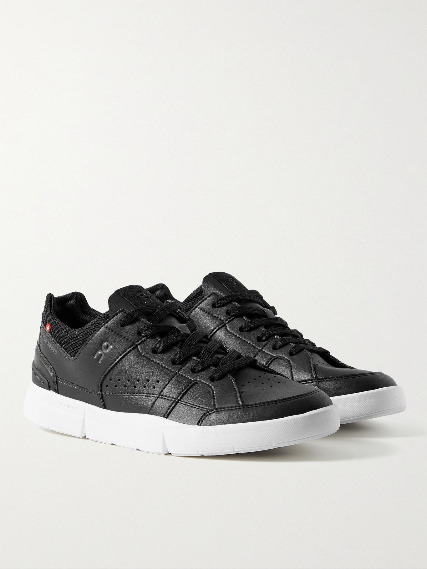 ON - The Roger Clubhouse Faux Leather and Mesh Tennis Sneakers - Black Onia