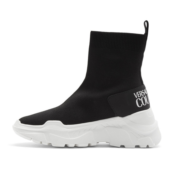 Versace Jeans Couture Black Chunky Sock Sneakers Versace