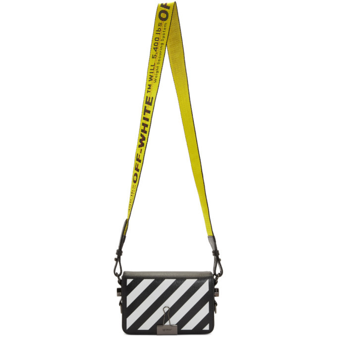 off white black diag mini flap bag