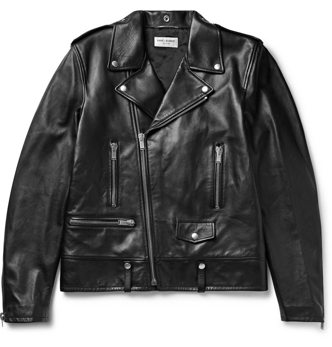 slim fit leather motorcycle jacket