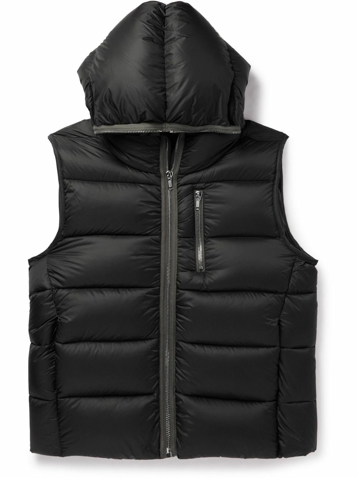 Photo: Rick Owens - Quilted Shell Hooded Down Gilet - Black