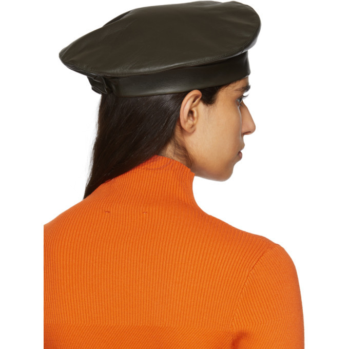 clyde leather beret