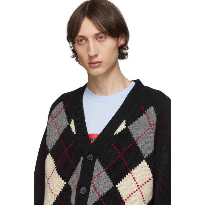 Burberry Black Merino and Cashmere Cut-Out Downton Cardigan Burberry