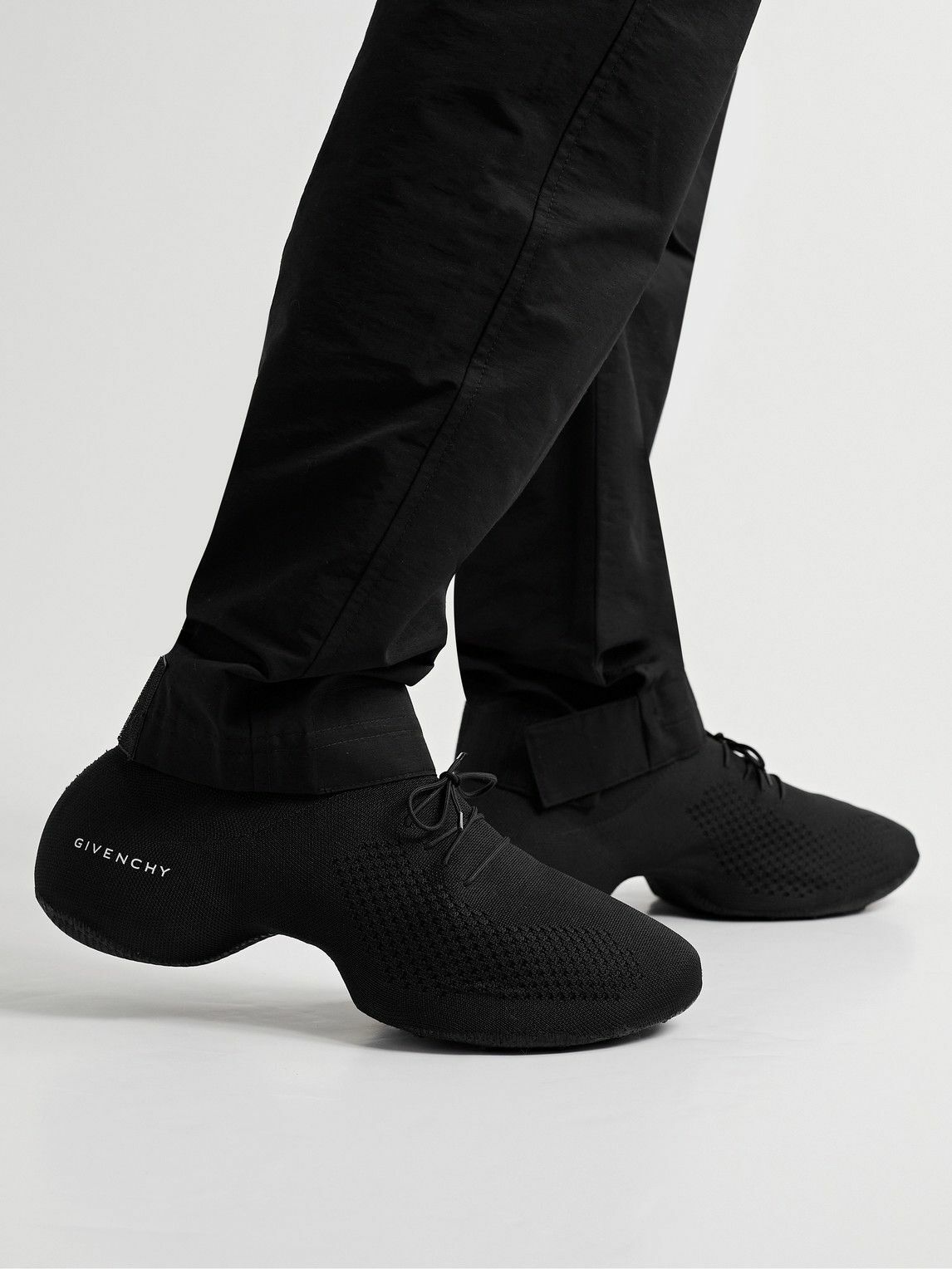 Givenchy - TK-360 Logo-Print Stretch-Knit Sneakers - Black Givenchy