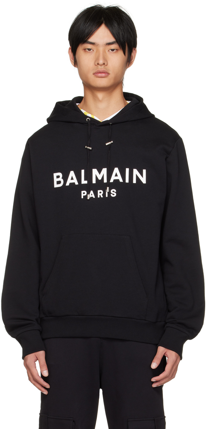 Balmain Black Printed Hoodie Balmain