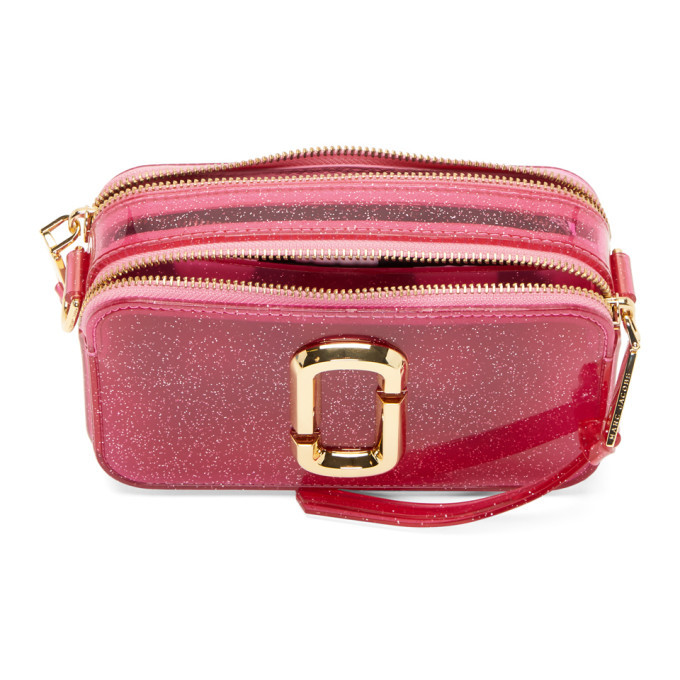 Marc Jacobs Pink Small Jelly Glitter Snapshot Camera Bag Marc Jacobs