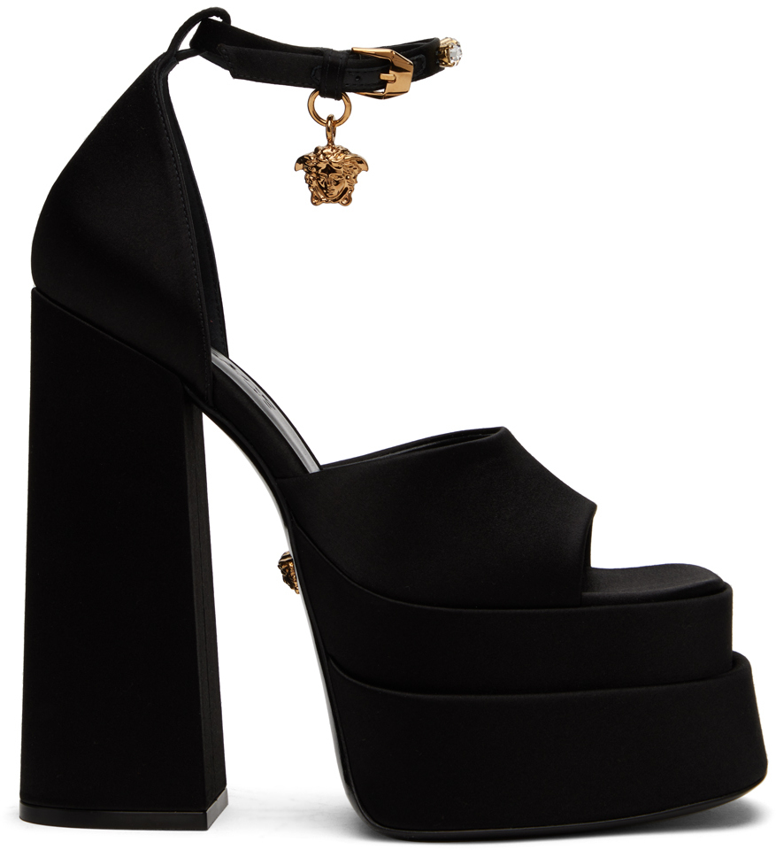 Versace Black Aevitas Heeled Sandals Versace