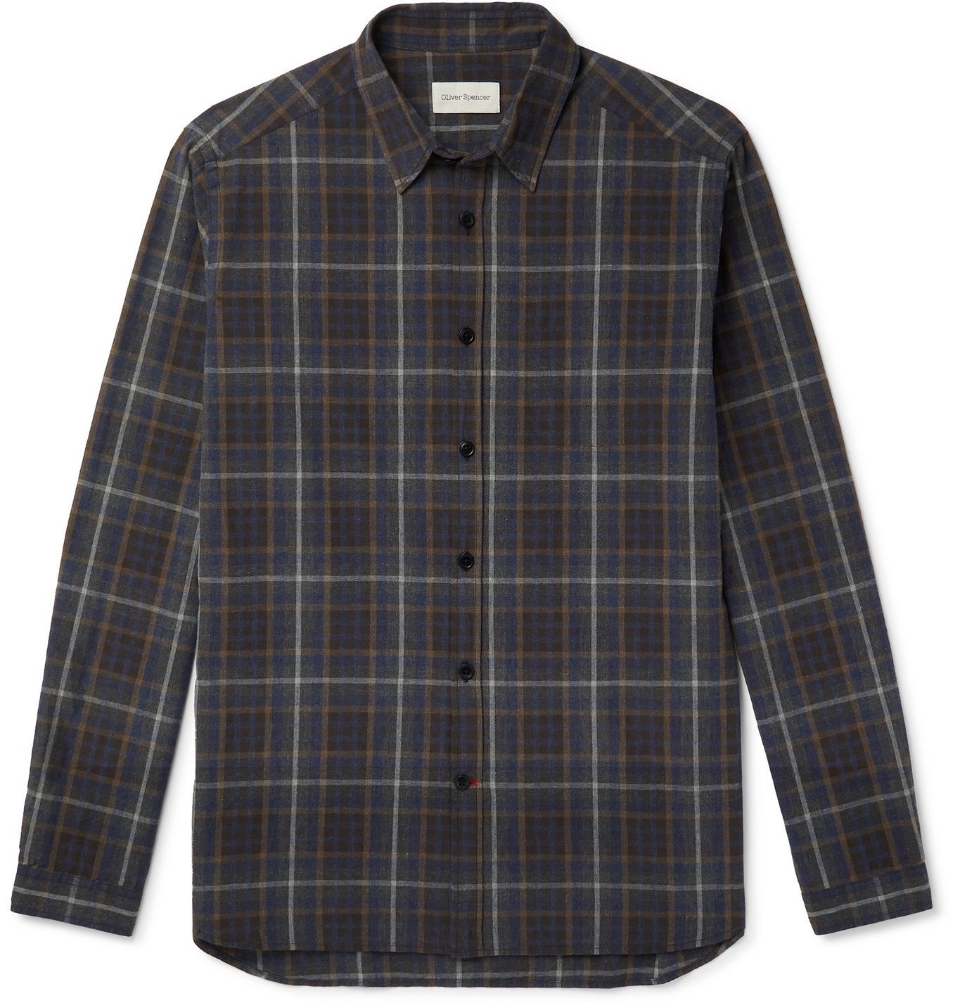 OLIVER SPENCER - Aldred Checked Brushed Cotton-Flannel Shirt - Multi