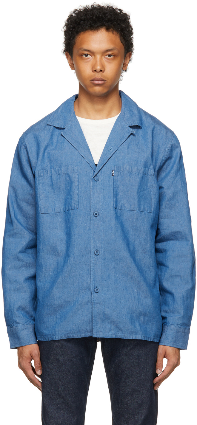 Levi's Made & Crafted Blue PKT Camp Shirt Levis Made and Crafted