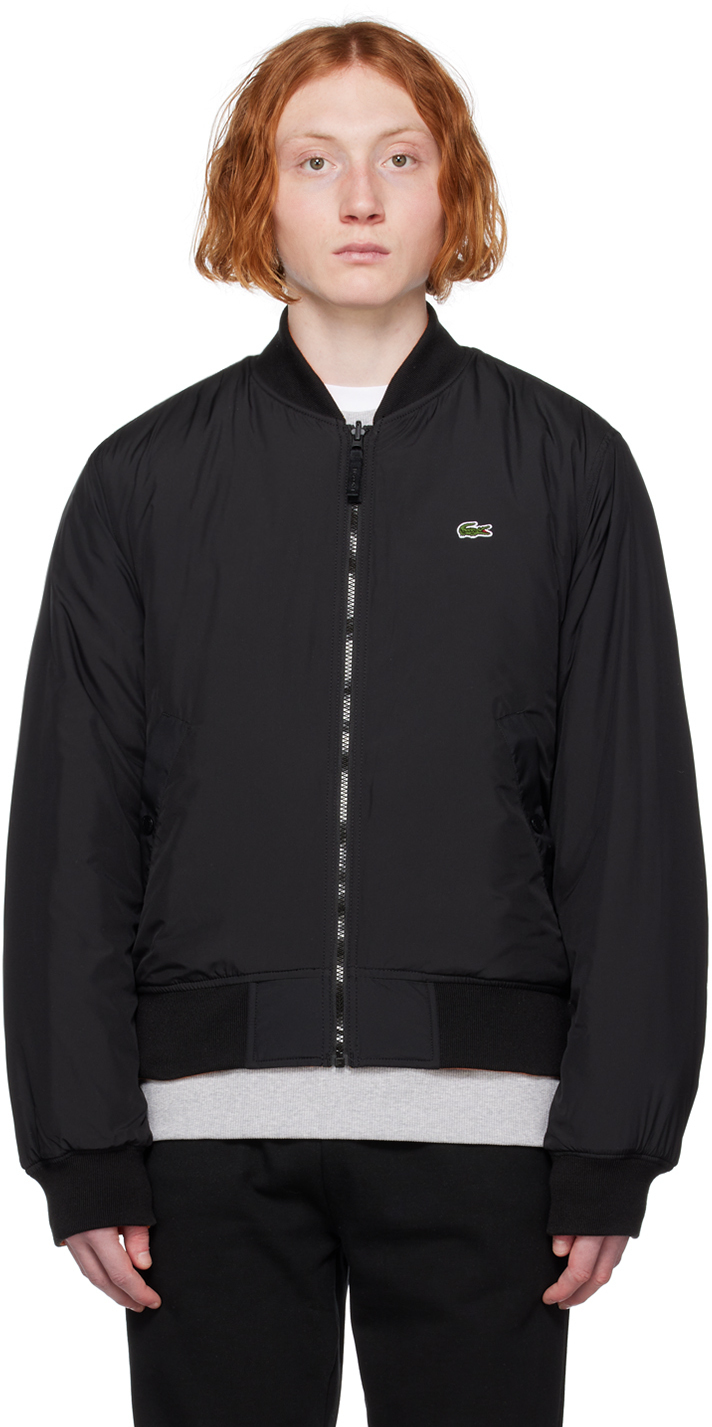 Lacoste Black Patch Reversible Bomber Jacket Lacoste