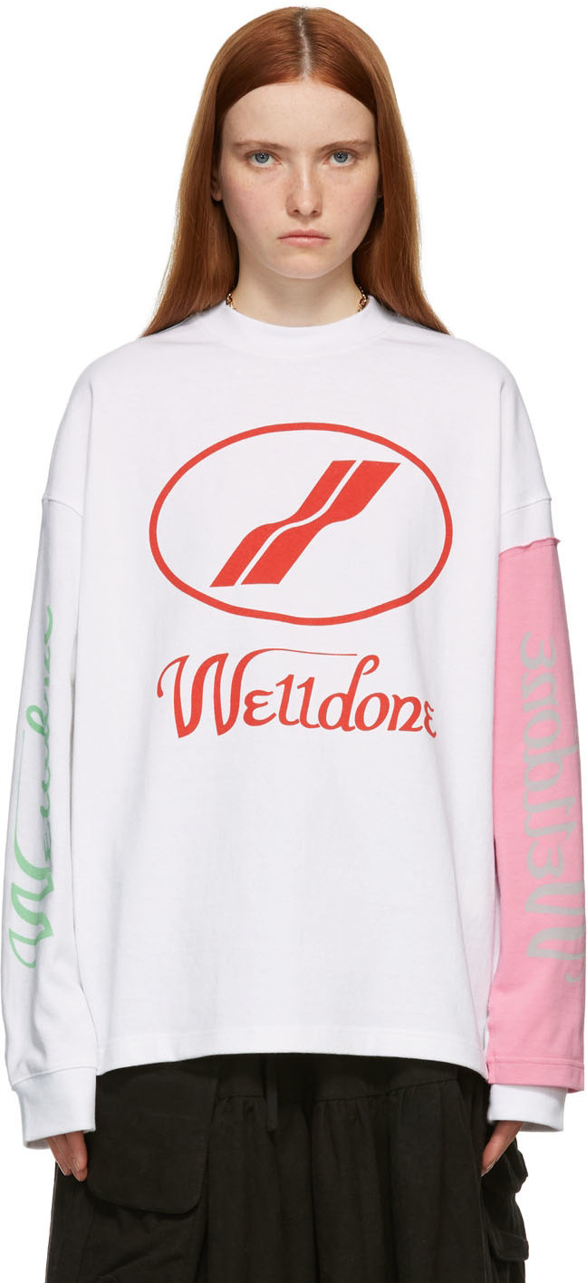 We11done White Remake Long Sleeve T-Shirt We11done