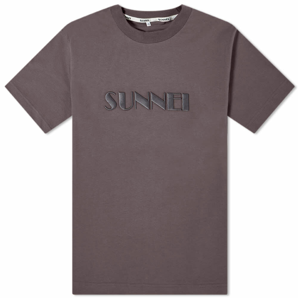 Sunnei Women's Classic Big Logo T-Shirt in Dark Grey Sunnei