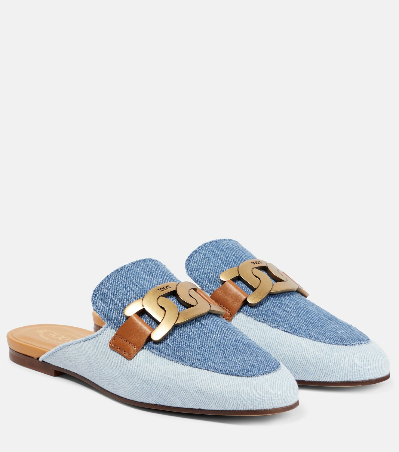 Tod's - Embellished denim slippers Tod's