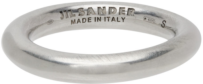 Jil Sander Silver Classic Chevalier Ring Jil Sander