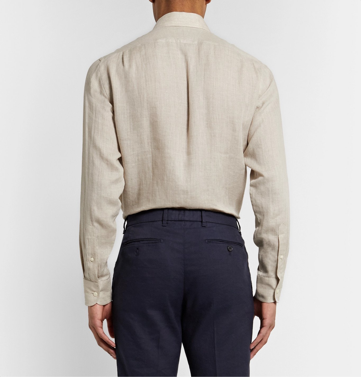 barena slub linen shirt