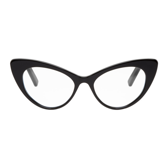 Saint Laurent Black Bold Cat-Eye Glasses Saint Laurent