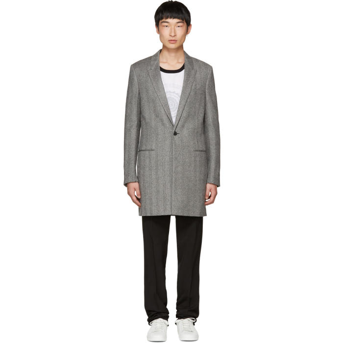 saint laurent grey coat