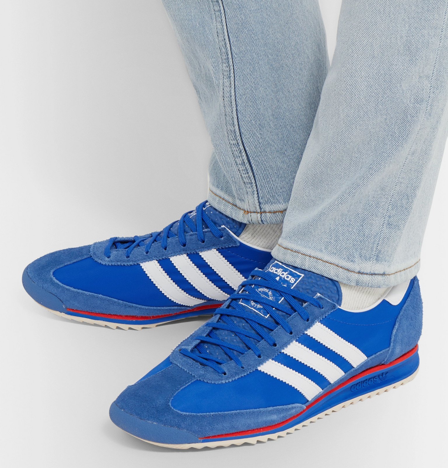 adidas Originals - SL 72 Faux Leather, Faux Suede and Shell Sneakers ...