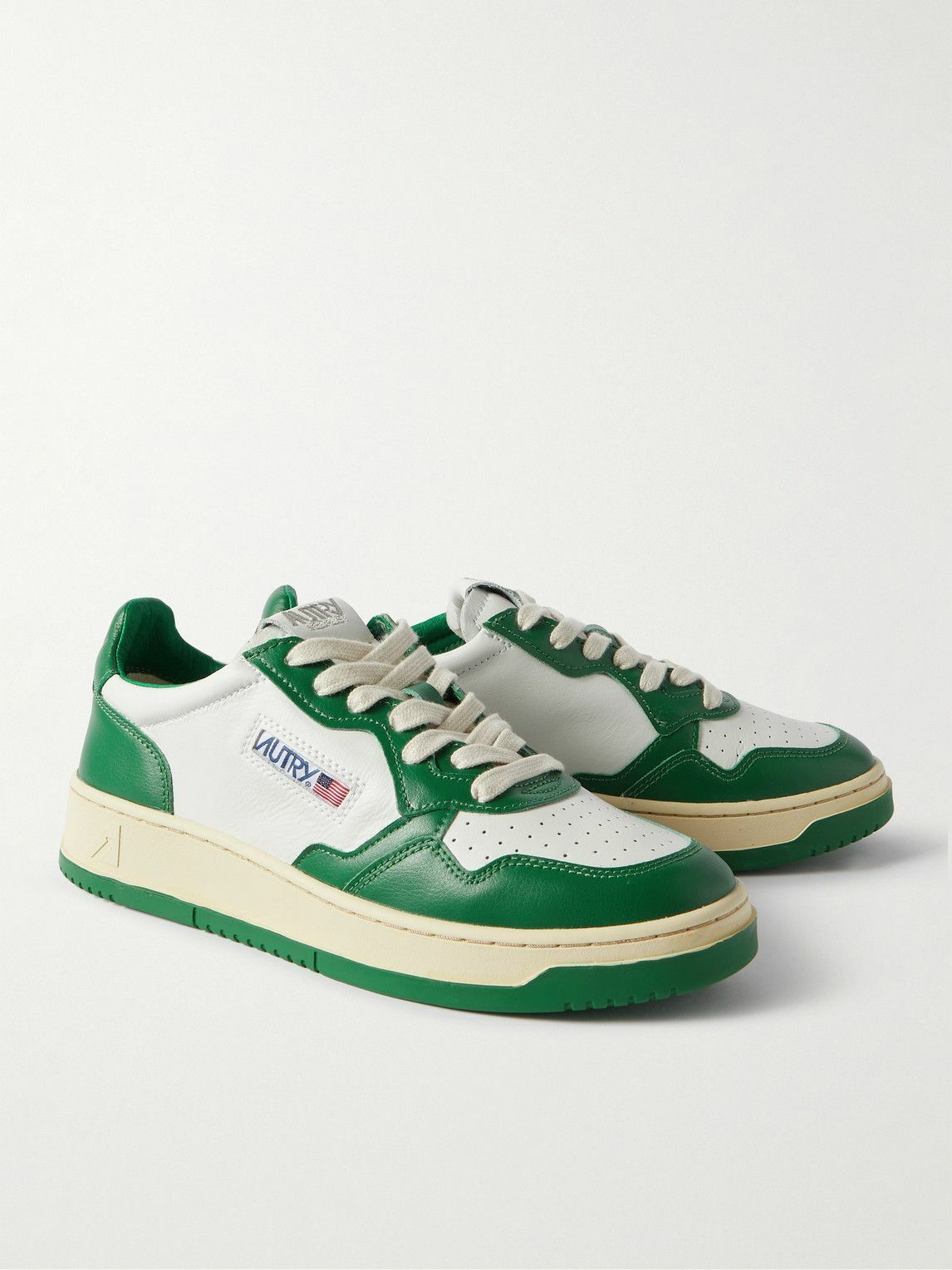 Autry - Medalist Two-Tone Leather Sneakers - Green Autry