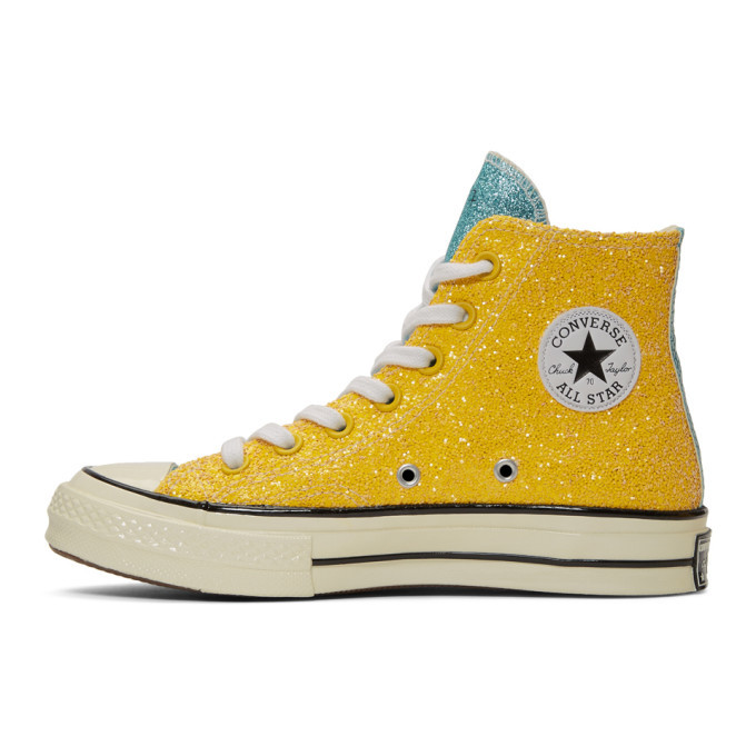 yellow glitter converse