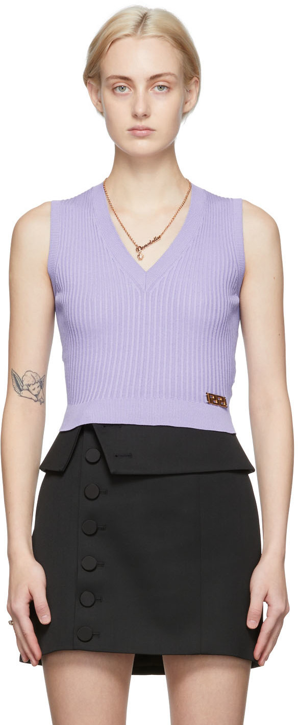 Versace Lilac Purple Logo Motif Zipped Hoodie