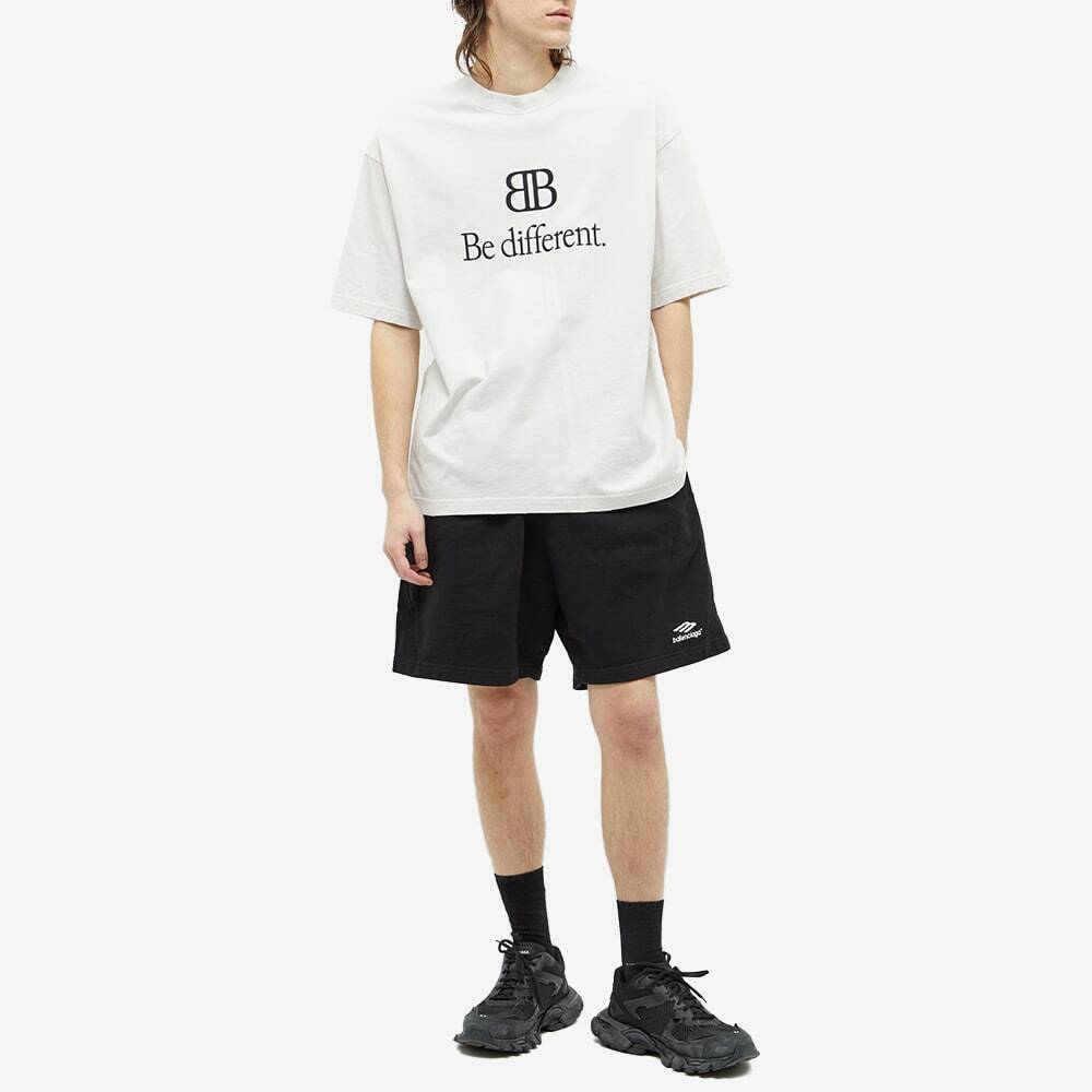 Balenciaga Men's Be Different T-Shirt in Ecru/Black Balenciaga