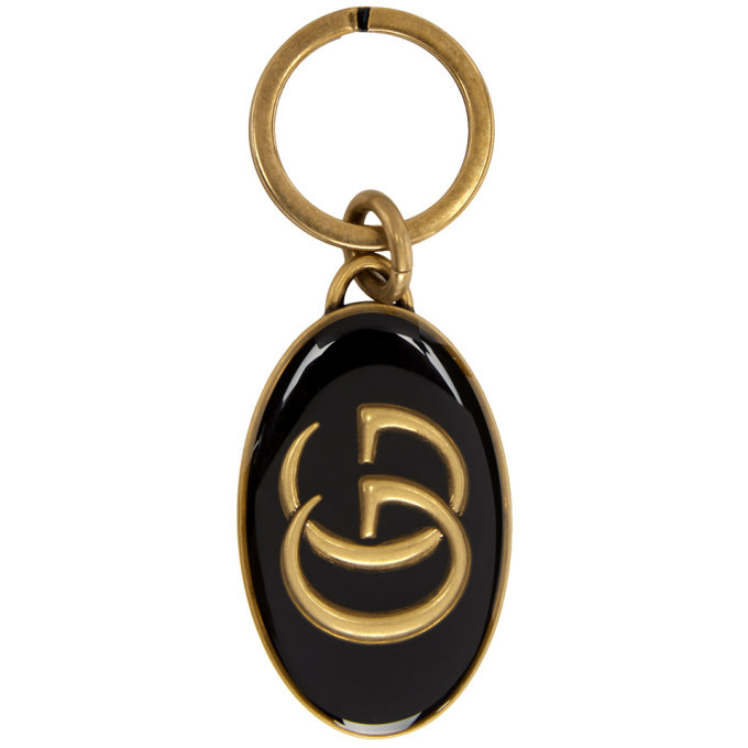 statisk Afvise tragt Gucci Black and Gold GG Keychain Gucci